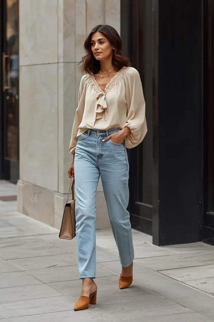 Relaxed Mom Jeans With an Elevated Top