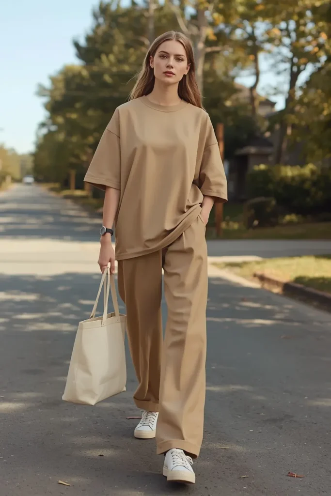 Relaxed Tee with Wide Leg Sweatpants