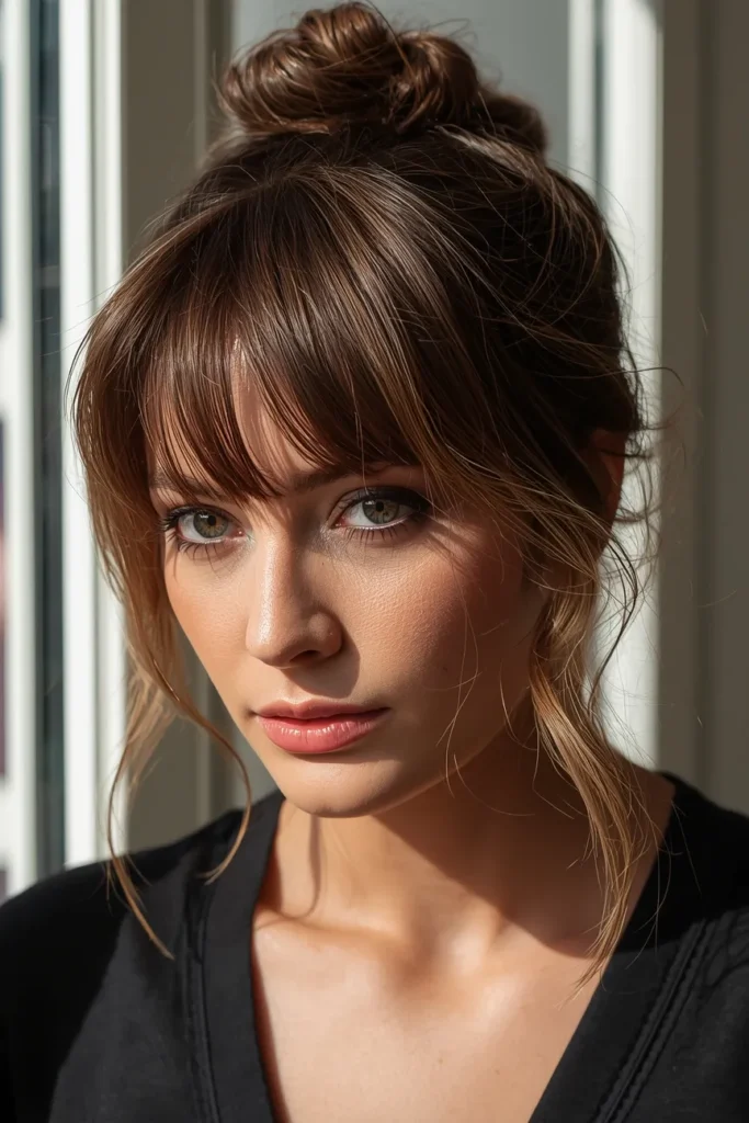 Rich Chocolate Brown with Caramel Face-Framing Pieces