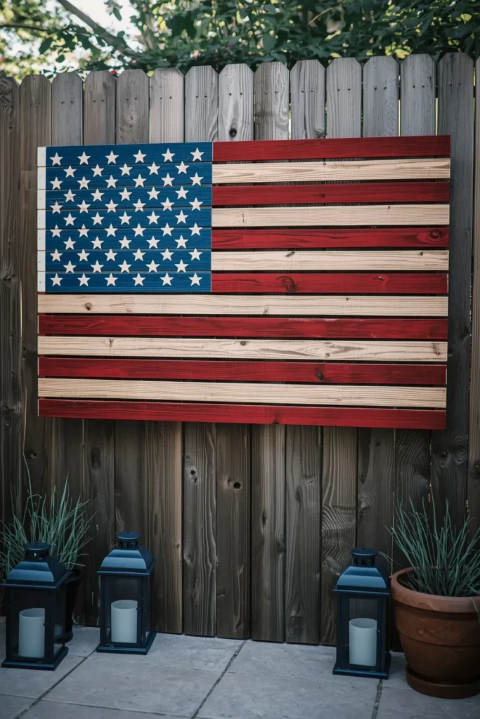 Rustic Wooden Flag Wall Decor
