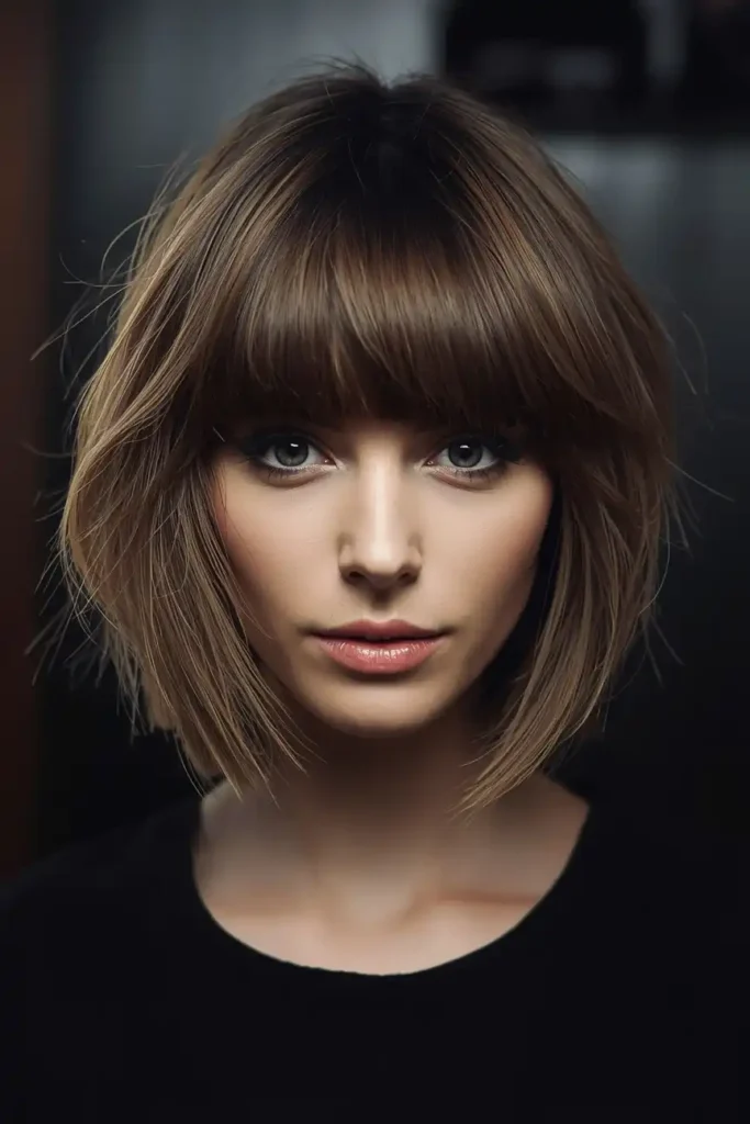 Shag Haircut with Bold Fringe Statement