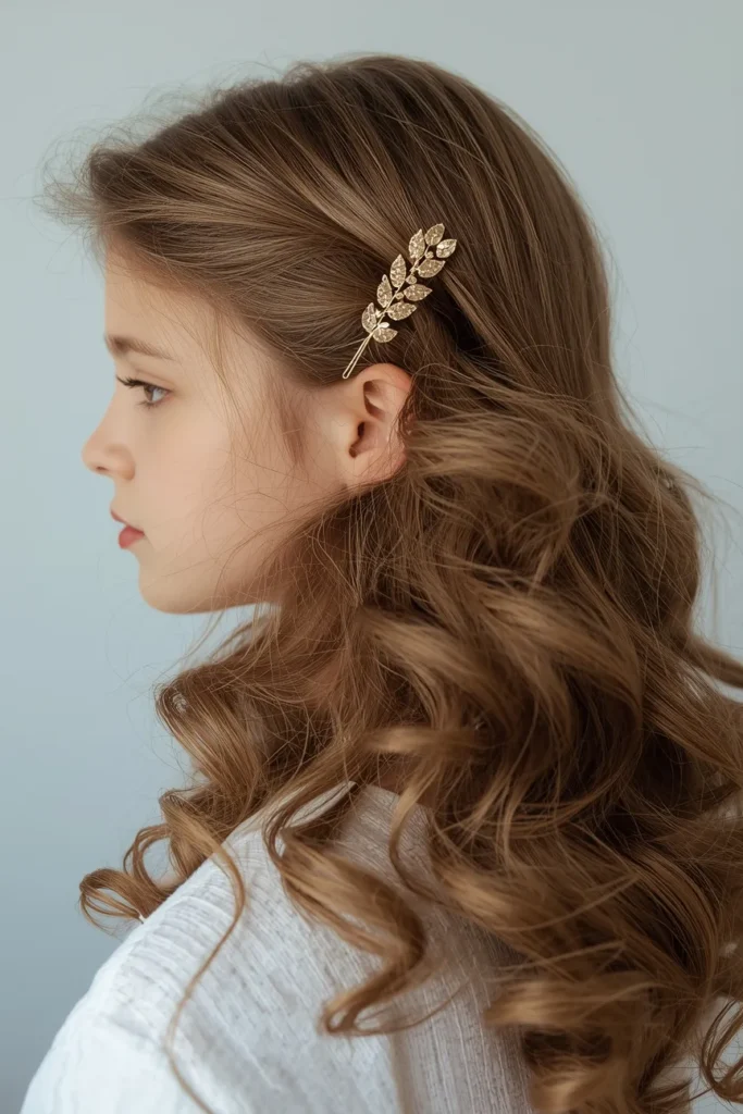 Side Swept Curls With a Bobby Pin