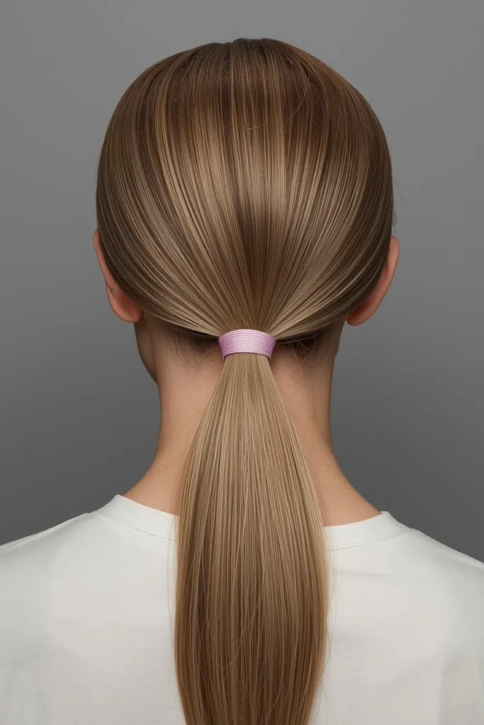 Sleek Low Ponytail with a Wrap
