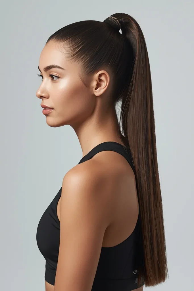 Sleek Ponytail with a Polished Long Length