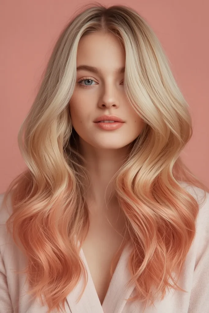 Soft Peach Ombre for a Fresh Playful Energy