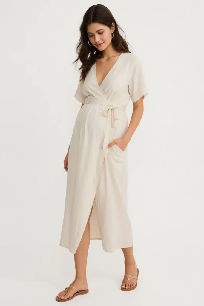 Soft Wrap Dress with Sandals