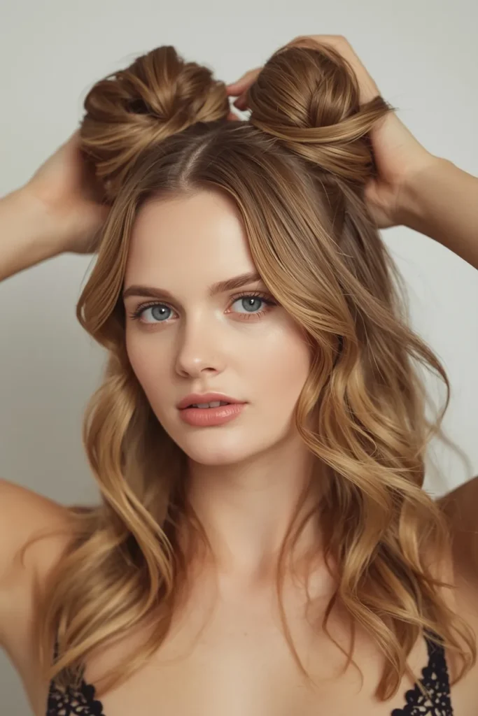 Space Buns with Wavy Texture