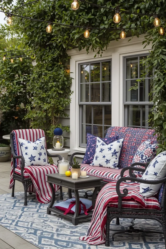 Stars and Stripes Throw Pillow Display
