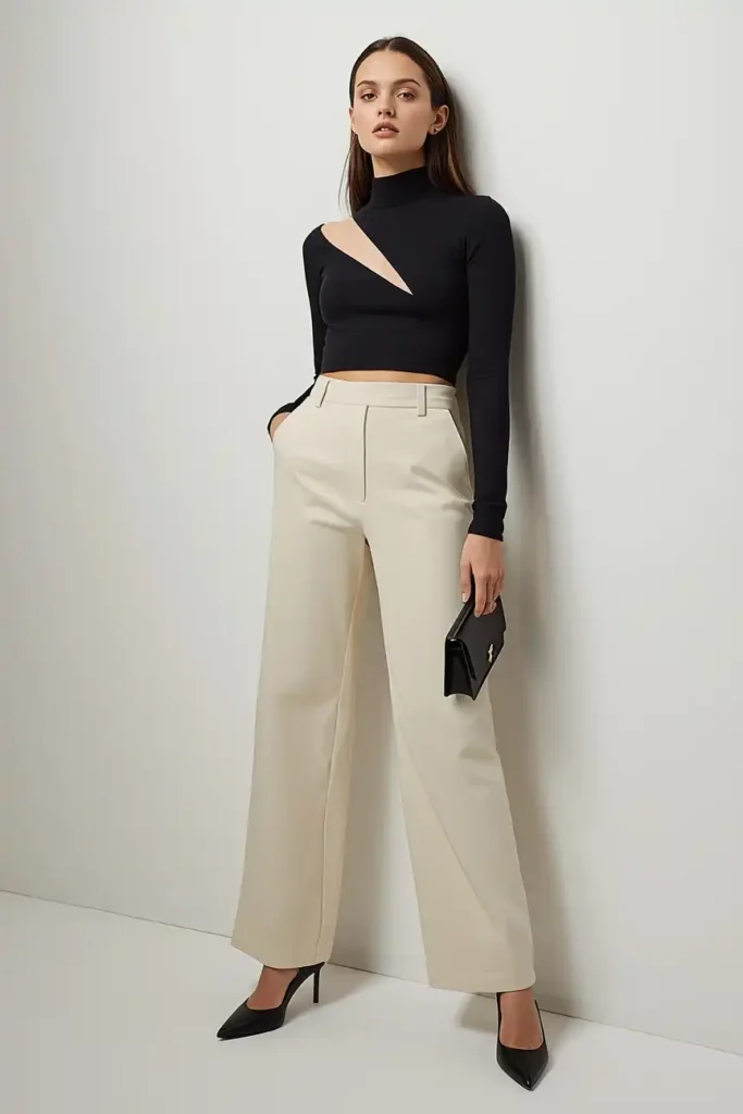Styled Over Wide-Leg Trousers