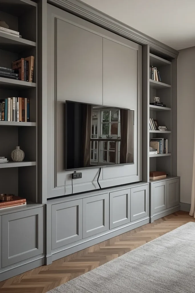 TV Wall Unit With Hidden Cable Management System