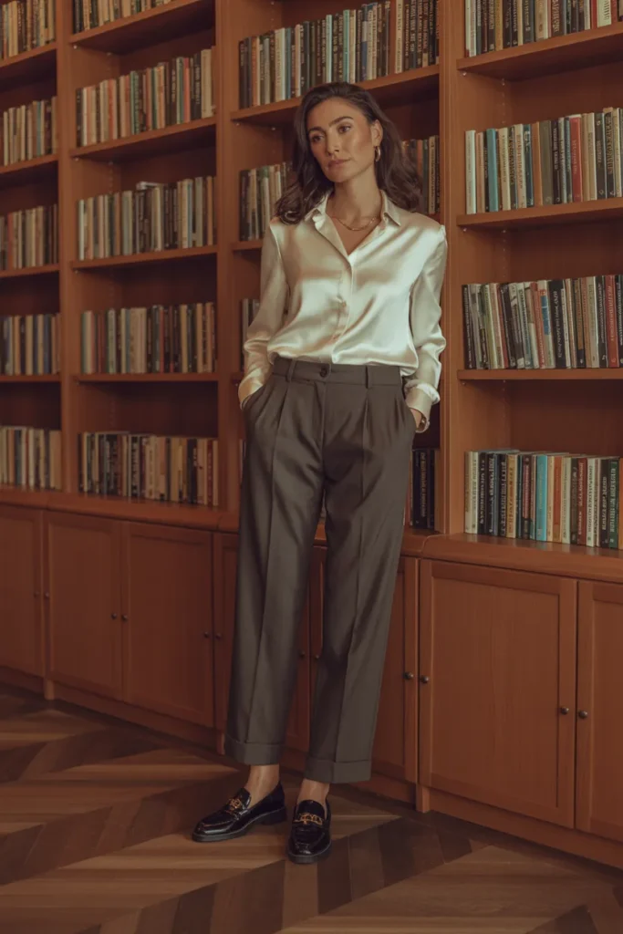 Tailored Wool Trousers in Charcoal or Navy