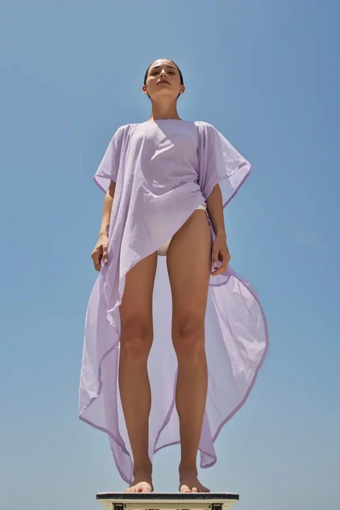 The Asymmetrical Hem Tunic and Solid Bikini