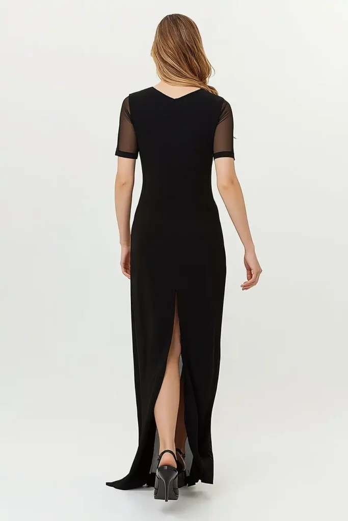 The Mesh Panel Maxi Dress