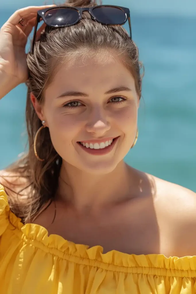 The Off Shoulder Ruffled Top and Solid Briefs