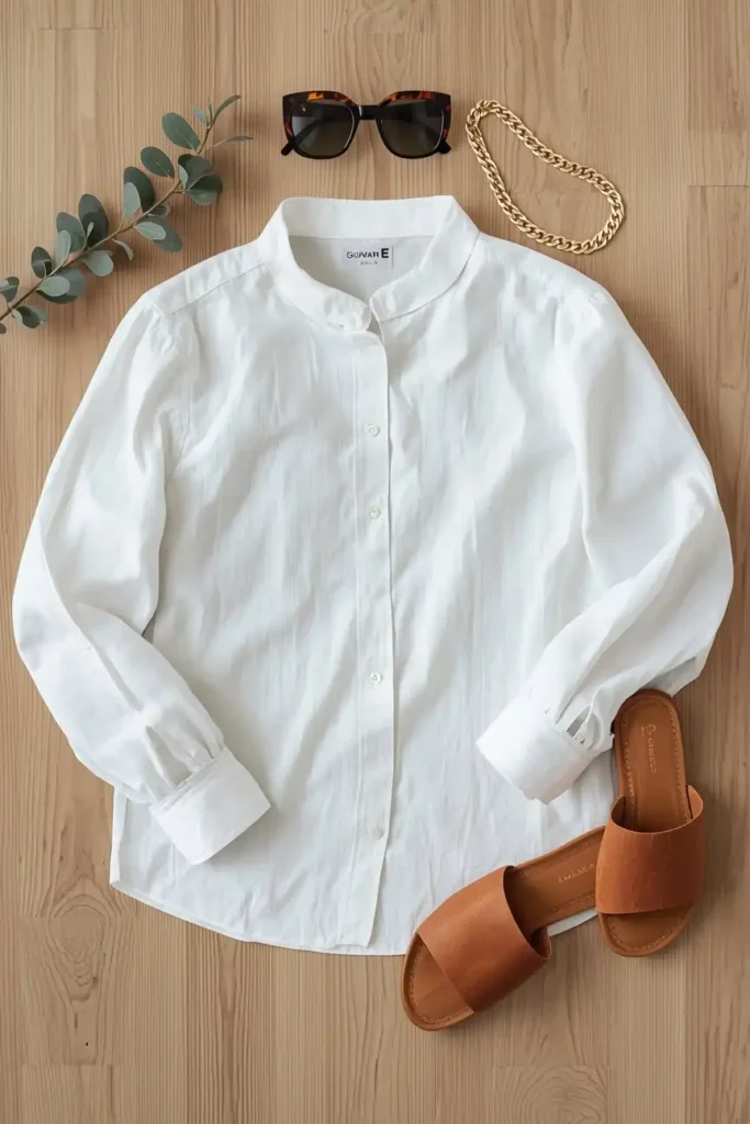 The Sculptural Linen Button-Up