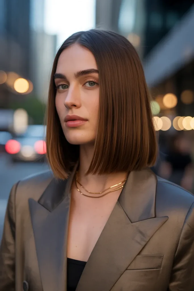 The Sleek, Straight Medium Cut That Goes From Desk to Dinner