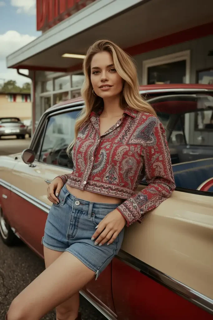 The Vintage-Inspired Bandana Print Top