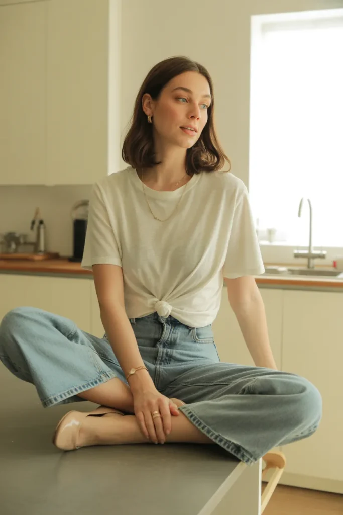 The White Tee and Denim Pairing That Never Fails