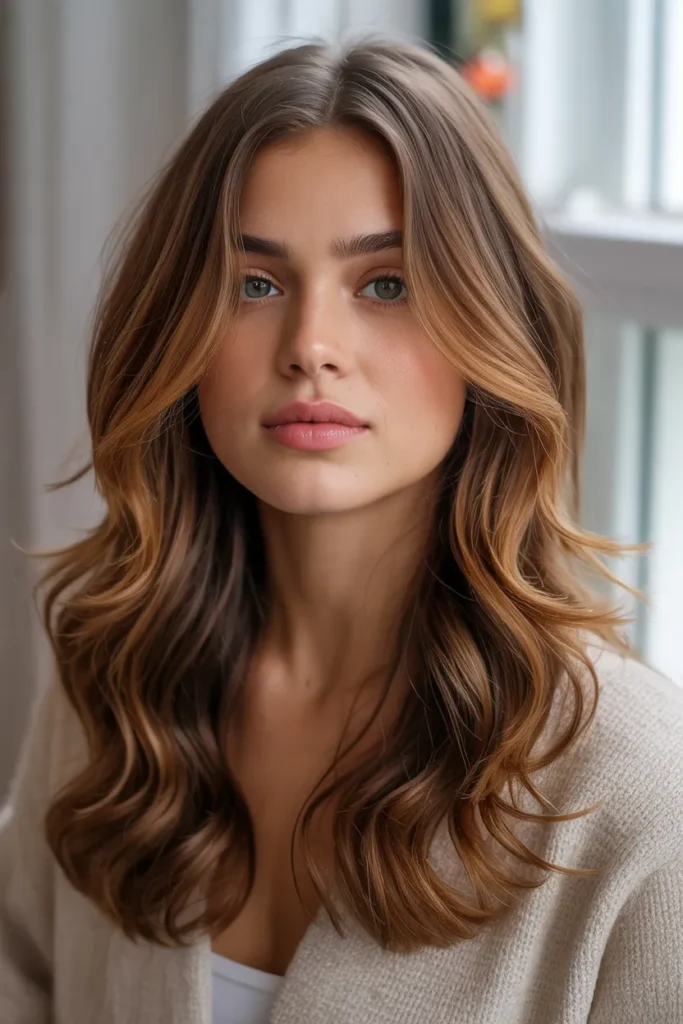 Toffee and Chestnut Highlights for Medium Brown Hair