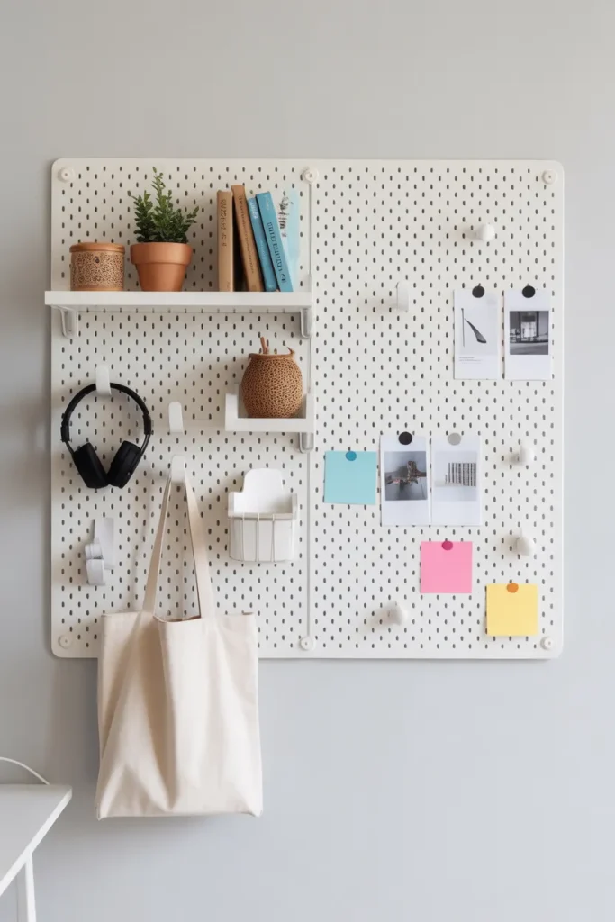 Use a Pegboard or Corkboard for Visual Planning