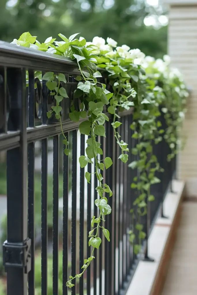 Utilize Rail Planters for Greenery Without Clutter