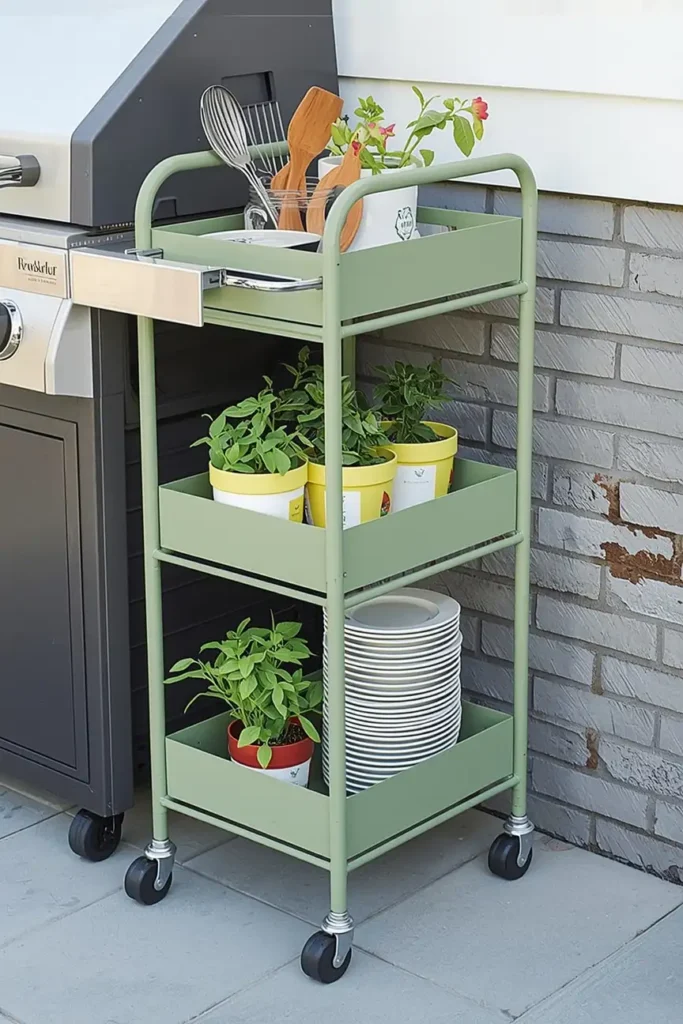 Utilize a Rolling Cart for Mobile Storage