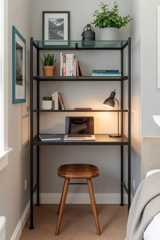VITTSJร Shelving Unit as a Desk and Storage Hybrid