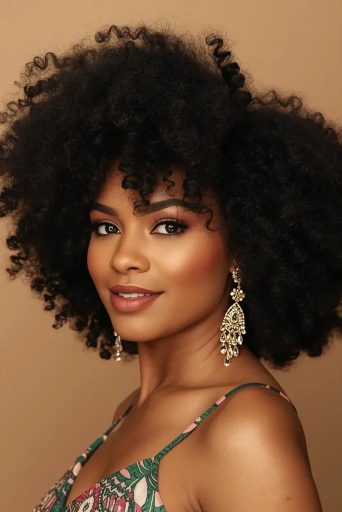 Voluminous Afro Curls