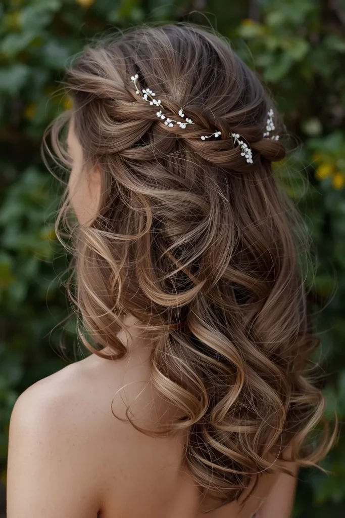 Waterfall Braid with Loose Curls