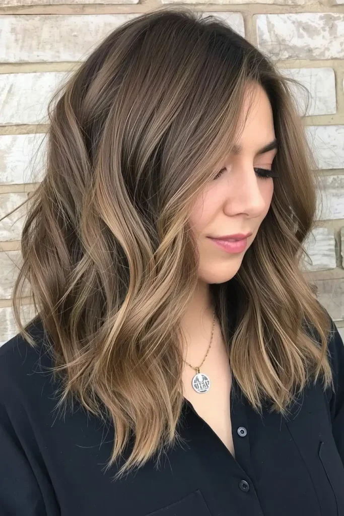 Wolf Cut with a Side Part