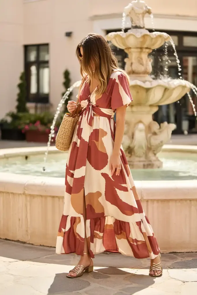 A Bold Printed Maxi Dress