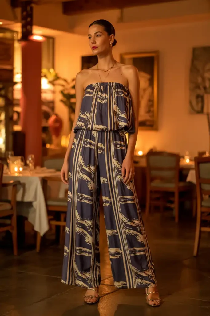 A Lightweight Jumpsuit for the Dinner Table and the Dance Floor