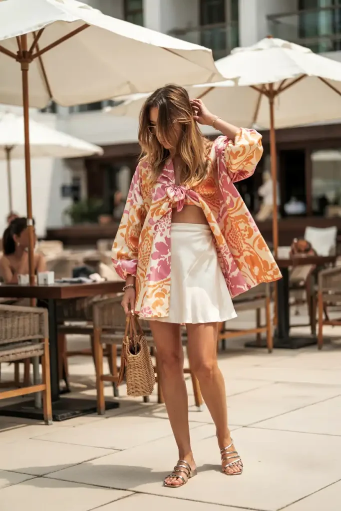 A Mini Skirt and Statement Blouse