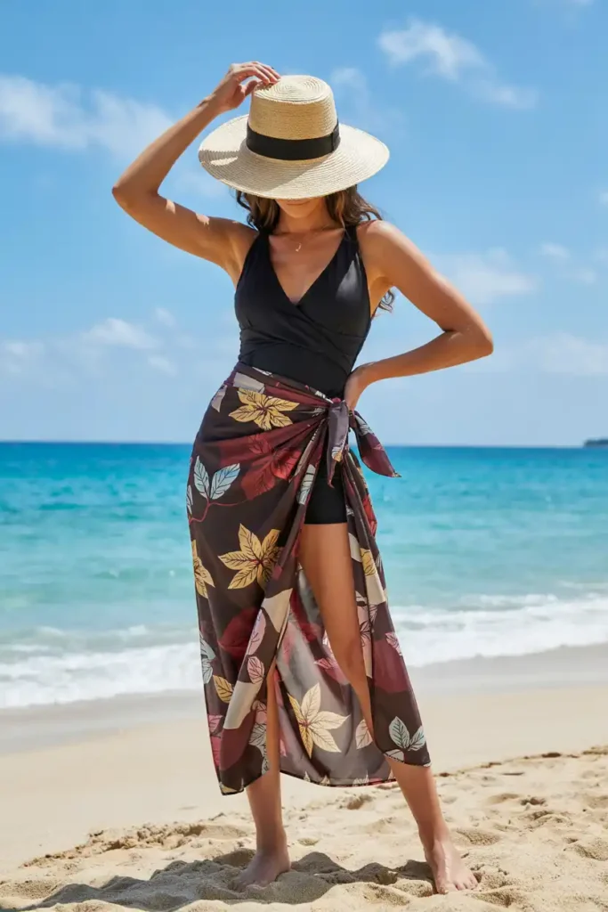 A One-Piece Swimsuit With a Wrap Skirt for Port Days