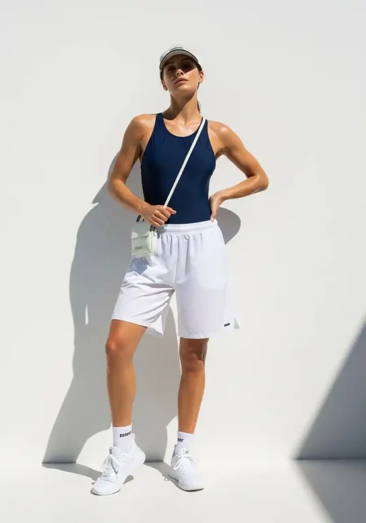 A Sleek Racerback One-Piece Styled Like Sportswear