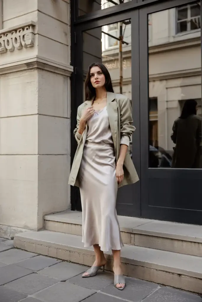 A Slip Skirt and Blazer Combo That Solves Your Smart-Casual Dilemma