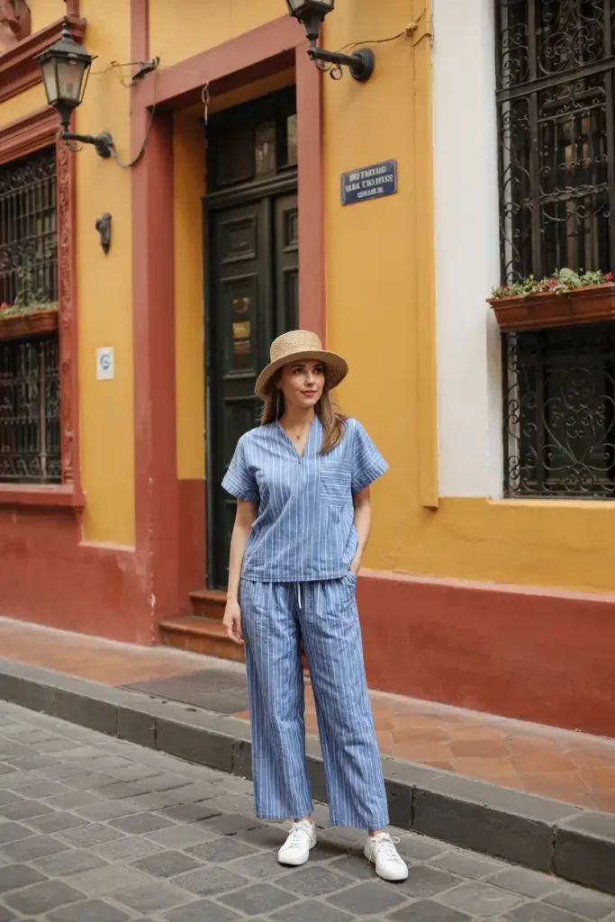 A Striped Cotton Co-Ord Set for Casual Sightseeing