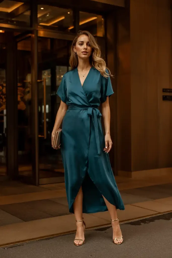 A Wrap Dress in a Jewel Tone