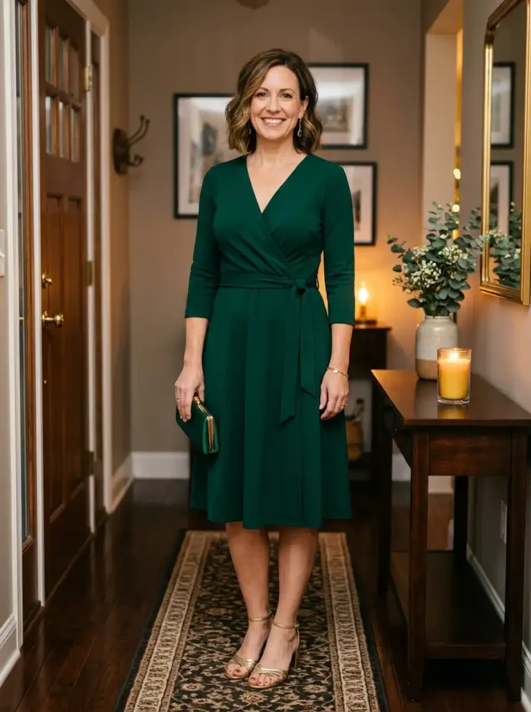 A Wrap Dress in a Rich Jewel Tone