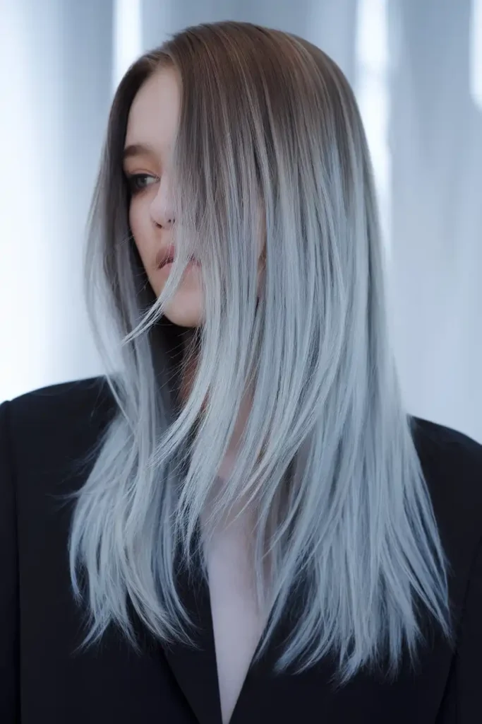 Ash Blonde Balayage With Cool, Smoky Undertones