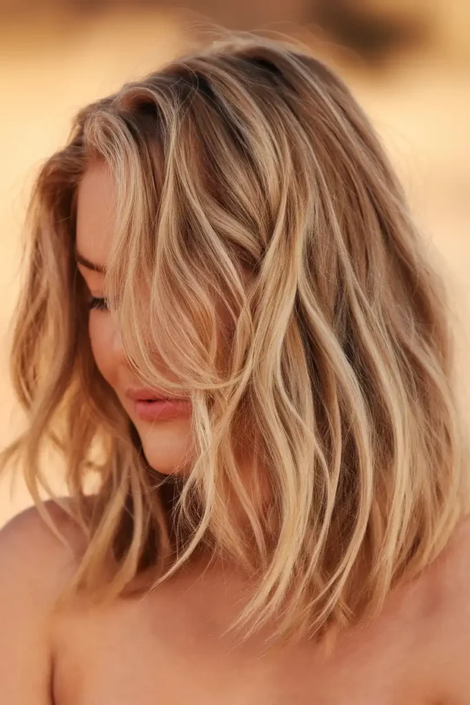 Beachy Waves on Medium-Length Hair