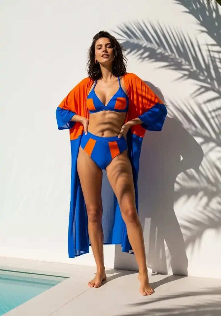 Bold Color Blocking From Swim to Evening Wear