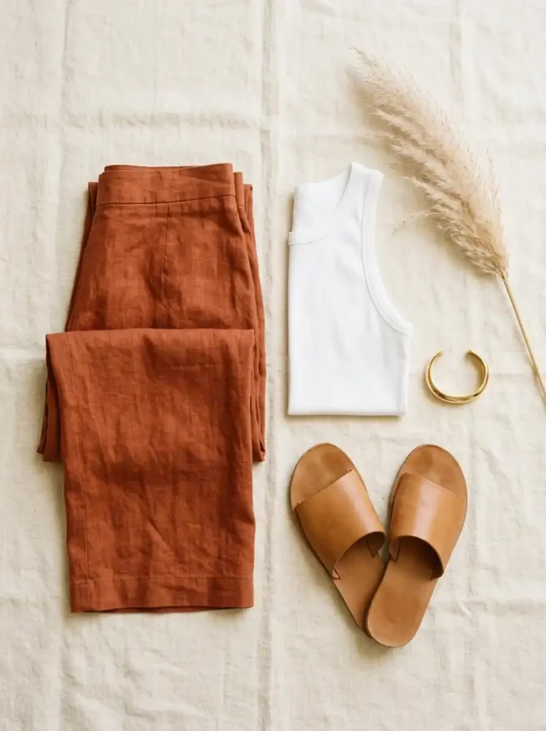 Bold Linen Wide-Leg Pants Styled for Warm Days