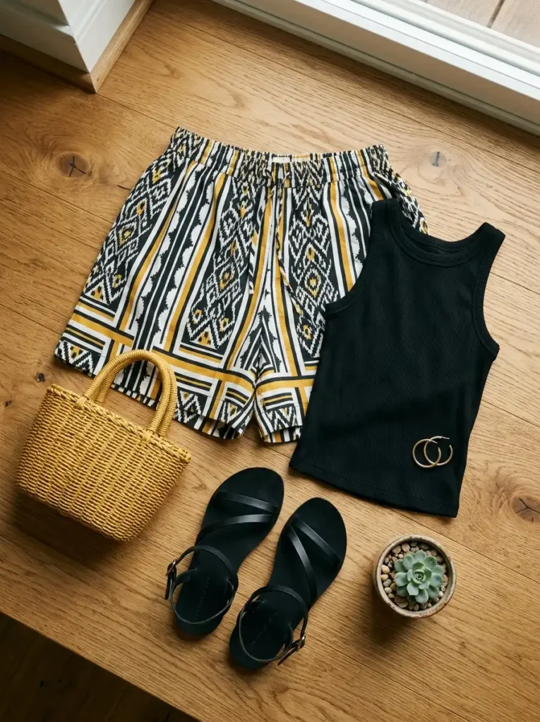 Bold Printed Shorts Styled the Grown-Up Way