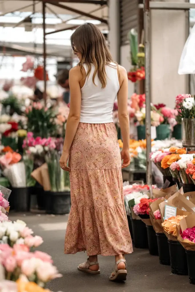 Breathable Maxi Skirts Styled for the Afternoon Heat