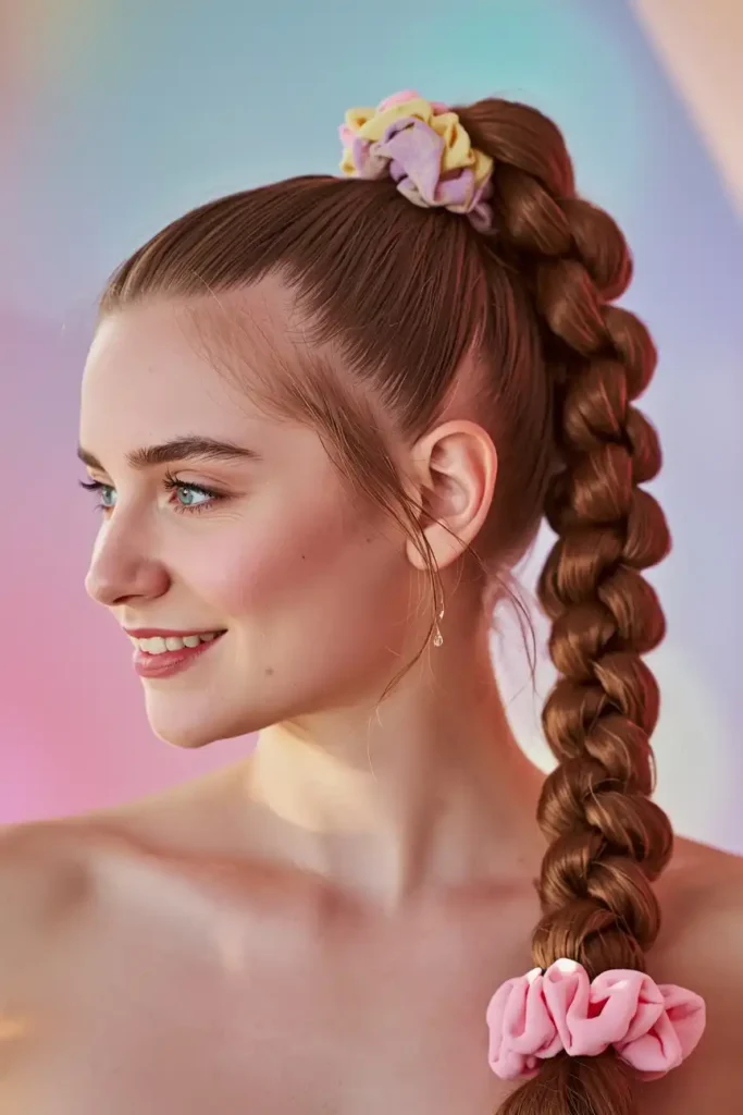 Bubble Braid Ponytail With Added Texture