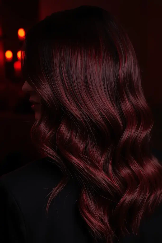 Burgundy and Dark Red Glossy Highlights