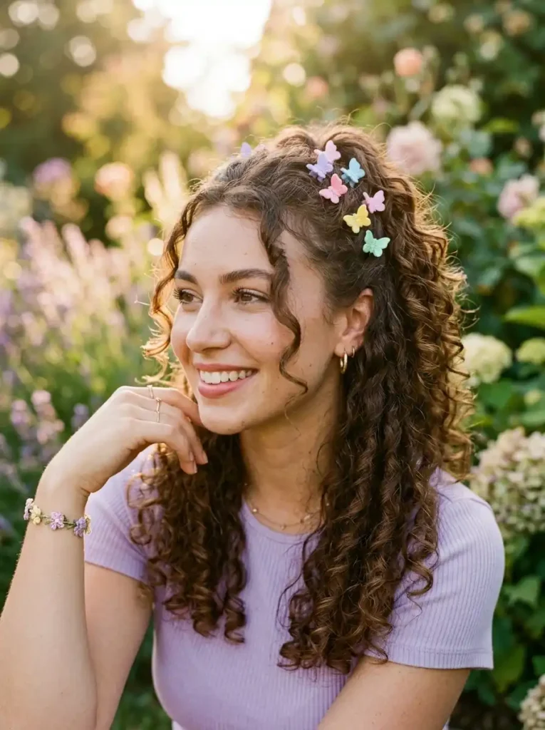 Butterfly Clips and Curly Half-Up Styles That Scream Early 2000s