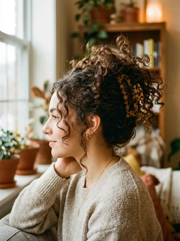 Claw Clip Updos That Show Off Curly Volume at Its Best