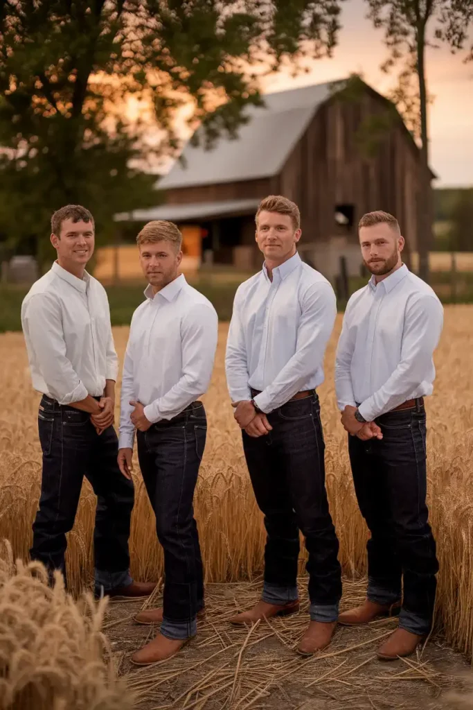 Dark Wash Jeans with Tan Leather Cowboy Boots